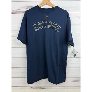Majestic Houston Astros Verlander 35 Navy Gold MLB T-Shirt‎ Large NWT